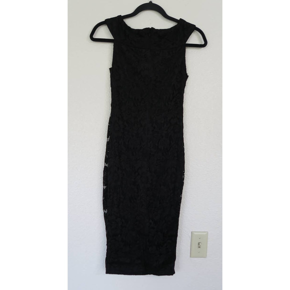 AX Paris Women's Black Lace Bodycon Sleeveless Midi Dress. Size 8 - Picture 4 of 13